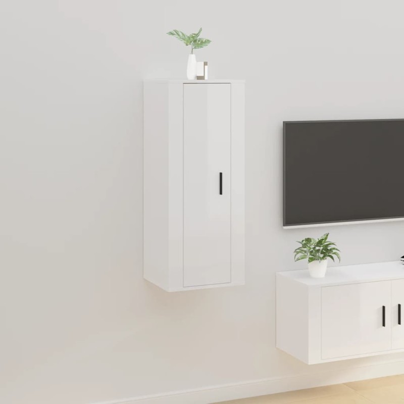vidaXL TV-Wandschrank Hochglanz-Weiß 40x34,5x100 cm vidaXL TV-Wandschrank Hochglanz-Weiß 40x34,5x100 cm