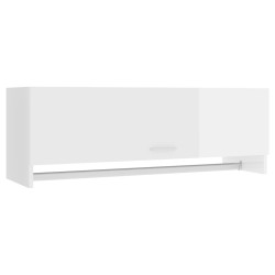 vidaXL Kleiderschrank Hochglanz-Weiß 100x32,5x35 cm Holzwerkstoff