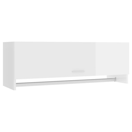 vidaXL Kleiderschrank Hochglanz-Weiß 100x32,5x35 cm Holzwerkstoff