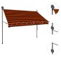 Einziehbare Markise Handbetrieben mit LED 250 cm Orange Braun Einziehbare Markise Handbetrieben mit LED 250 cm Orange Braun
