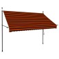 Einziehbare Markise Handbetrieben mit LED 250 cm Orange Braun Einziehbare Markise Handbetrieben mit LED 250 cm Orange Braun