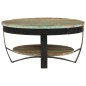 Couchtisch mit Ablage Altholz Massiv 65x32 cm Couchtisch mit Ablage Altholz Massiv 65x32 cm