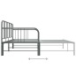 Ausziehsofa Bettgestell Grau Metall 90x200 cm Ausziehsofa Bettgestell Grau Metall 90x200 cm