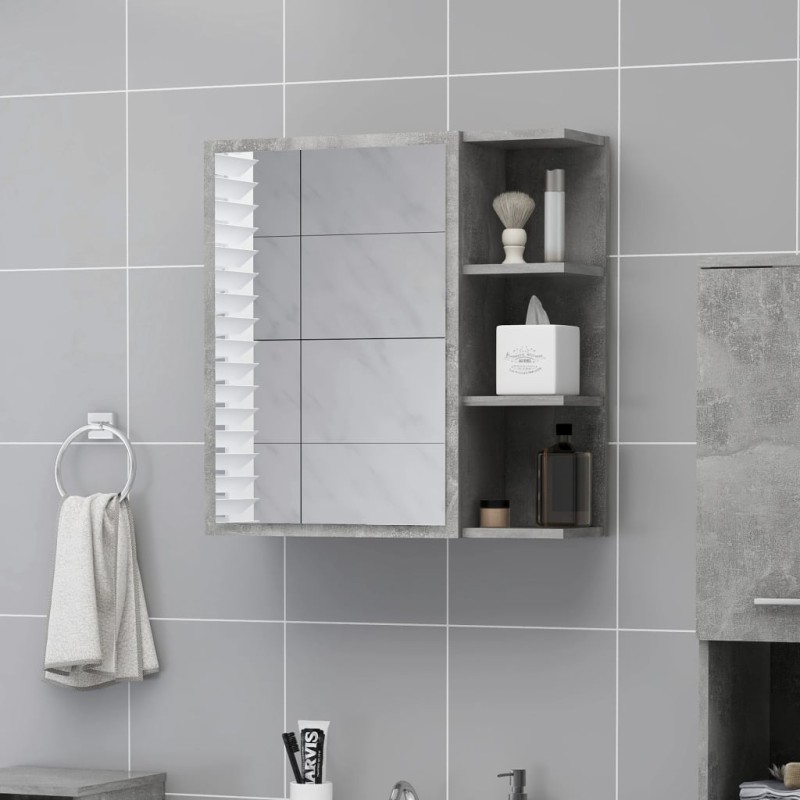 vidaXL Bad-Spiegelschrank Betongrau 62,5x20,5x64 cm Holzwerkstoff vidaXL Bad-Spiegelschrank Betongrau 62,5x20,5x64 cm Holzwerkstoff