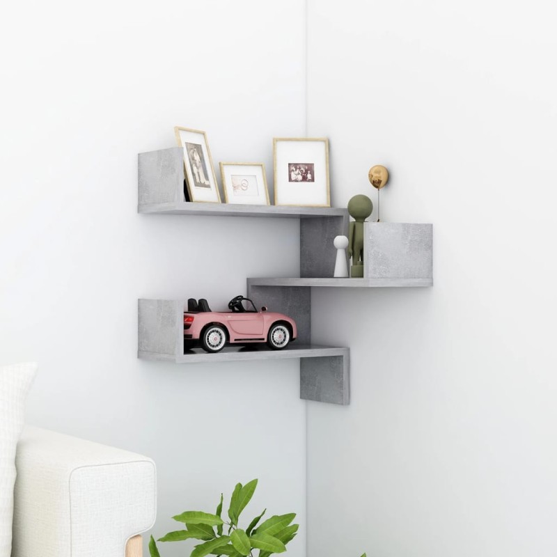 vidaXL Wand-Eckregal Betongrau 40x40x50 cm Holzwerkstoff vidaXL Wand-Eckregal Betongrau 40x40x50 cm Holzwerkstoff