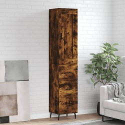 vidaXL Highboard Räuchereiche 34,5x34x180 cm Holzwerkstoff