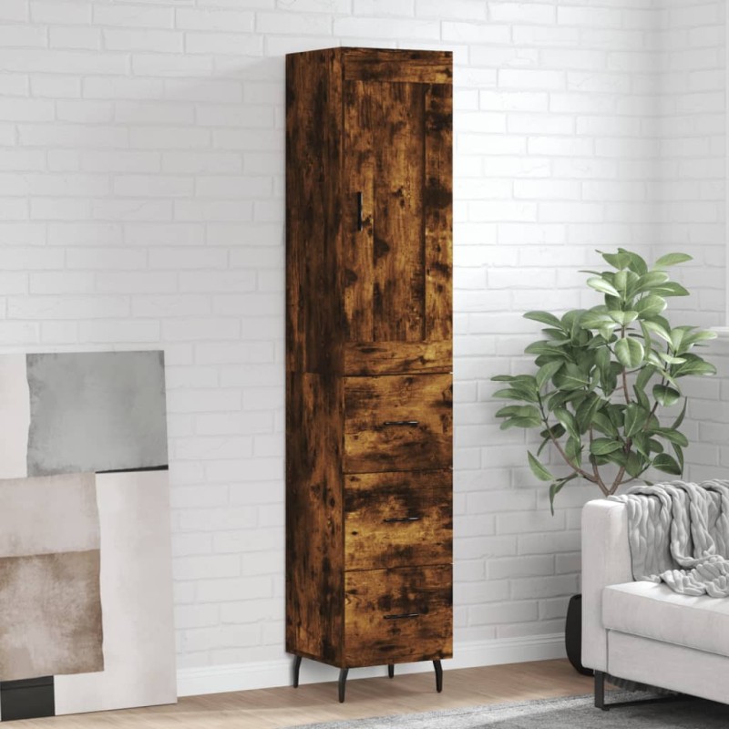 vidaXL Highboard Räuchereiche 34,5x34x180 cm Holzwerkstoff vidaXL Highboard Räuchereiche 34,5x34x180 cm Holzwerkstoff