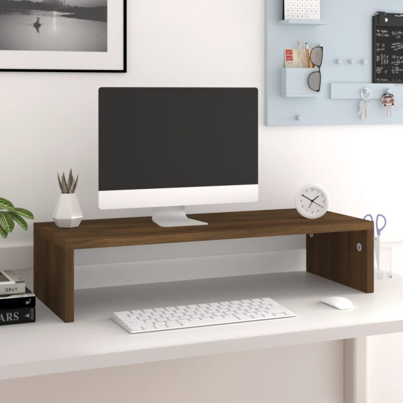 Monitorständer Braun Eichen-Optik 60x23,5x12 cm Holzwerkstoff Monitorständer Braun Eichen-Optik 60x23,5x12 cm Holzwerkstoff