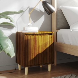 Nachttische 2 Stk. Massivholz-Beinen Braun Eiche 40x30x50cm