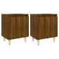 Nachttische 2 Stk. Massivholz-Beinen Braun Eiche 40x30x50cm Nachttische 2 Stk. Massivholz-Beinen Braun Eiche 40x30x50cm