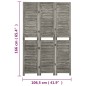 3-tlg. Raumteiler Grau 106,5x166 cm Massivholz 3-tlg. Raumteiler Grau 106,5x166 cm Massivholz