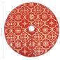 Luxus-Weihnachtsbaumdecke mit Socke Rot 122 cm Stoff Luxus-Weihnachtsbaumdecke mit Socke Rot 122 cm Stoff