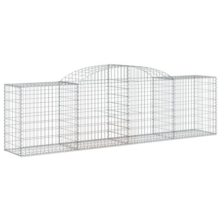 Gabione mit Hochbogen 300x50x80/100 cm Verzinktes Eisen