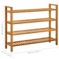 vidaXL Schuhregal mit 4 Etagen 100x27x80 cm Massivholz Eiche vidaXL Schuhregal mit 4 Etagen 100x27x80 cm Massivholz Eiche