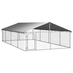 vidaXL Outdoor-Hundezwinger mit Dach 600x300x150 cm