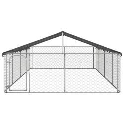 vidaXL Outdoor-Hundezwinger mit Dach 600x300x150 cm