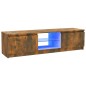 TV-Schrank mit LED-Leuchten Räuchereiche 120x30x35,5 cm TV-Schrank mit LED-Leuchten Räuchereiche 120x30x35,5 cm