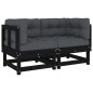 vidaXL Ecksofas mit Kissen 2 Stk. Schwarz Massivholz Kiefer vidaXL Ecksofas mit Kissen 2 Stk. Schwarz Massivholz Kiefer