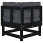 vidaXL Ecksofas mit Kissen 2 Stk. Schwarz Massivholz Kiefer vidaXL Ecksofas mit Kissen 2 Stk. Schwarz Massivholz Kiefer