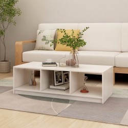 vidaXL Couchtisch Weiß 110x50x34 cm Massivholz Kiefer