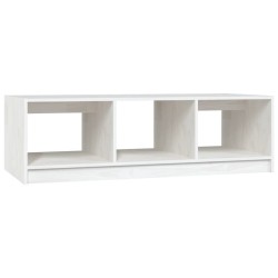 vidaXL Couchtisch Weiß 110x50x34 cm Massivholz Kiefer