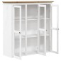 Highboard BODO Weiß Braun 115,5x43x200,5 cm Massivholz Kiefer Highboard BODO Weiß Braun 115,5x43x200,5 cm Massivholz Kiefer