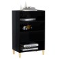 Sideboard Hochglanz-Schwarz 57x35x90 cm Holzwerkstoff Sideboard Hochglanz-Schwarz 57x35x90 cm Holzwerkstoff