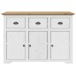 Highboard BODO Weiß Braun 115,5x43x200,5 cm Massivholz Kiefer Highboard BODO Weiß Braun 115,5x43x200,5 cm Massivholz Kiefer