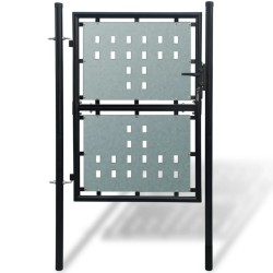 vidaXL Zauntor (Einzeltor) Schwarz 100x200 cm 