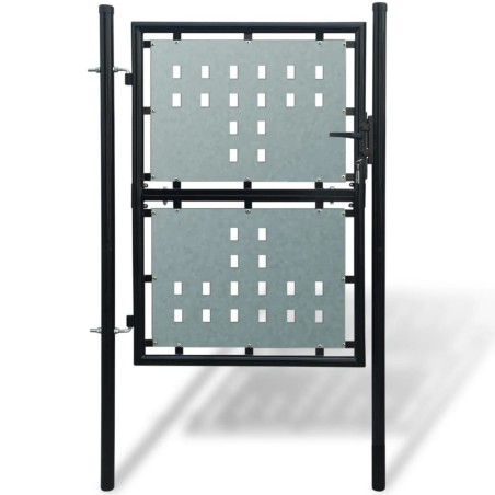 vidaXL Zauntor (Einzeltor) Schwarz 100x200 cm 