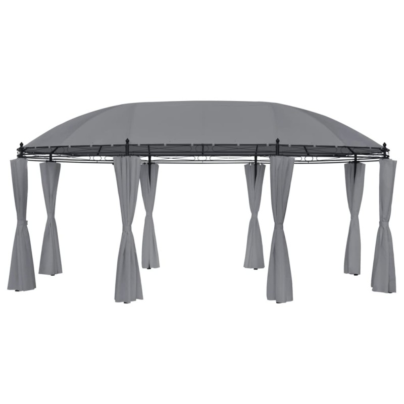 Pavillon mit Vorhängen 520x349x255 cm Anthrazit Pavillon mit Vorhängen 520x349x255 cm Anthrazit