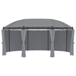 Pavillon mit Vorhängen 520x349x255 cm Anthrazit