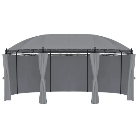 Pavillon mit Vorhängen 520x349x255 cm Anthrazit