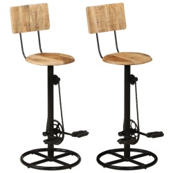 Barhocker 2 Stk. Massivholz Mango