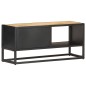 TV-Schrank mit Geschnitzter Tür 90x30x40 cm Raues Mangoholz TV-Schrank mit Geschnitzter Tür 90x30x40 cm Raues Mangoholz