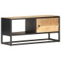 TV-Schrank mit Geschnitzter Tür 90x30x40 cm Raues Mangoholz TV-Schrank mit Geschnitzter Tür 90x30x40 cm Raues Mangoholz