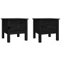 Beistelltische 2 Stk. Schwarz 40x40x39 cm Massivholz Kiefer Beistelltische 2 Stk. Schwarz 40x40x39 cm Massivholz Kiefer