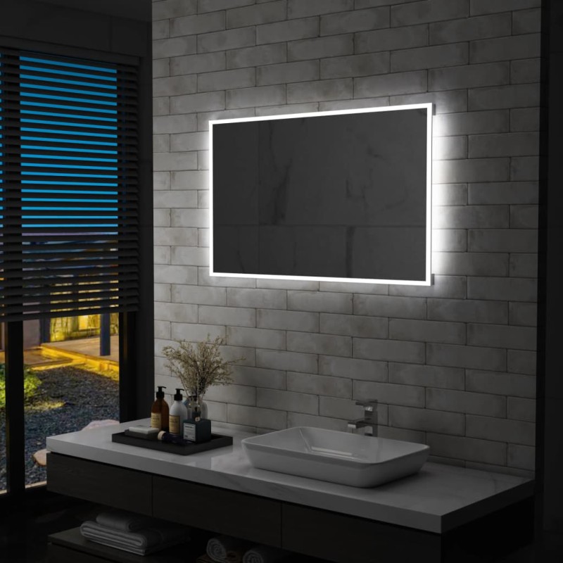 vidaXL Badezimmer-Wandspiegel mit LEDs 100x60 cm vidaXL Badezimmer-Wandspiegel mit LEDs 100x60 cm