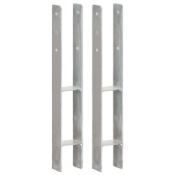 Pfostenträger 2 Stk. Silbern 8×6×60 cm Verzinkter Stahl