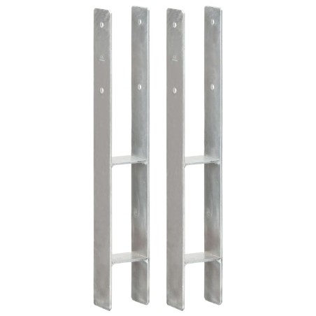 Pfostenträger 2 Stk. Silbern 8×6×60 cm Verzinkter Stahl