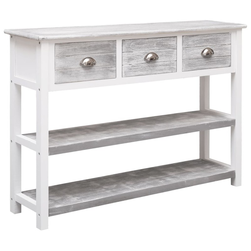 Sideboard Antik-Grau 108x30x76 cm Massivholz Paulownia Sideboard Antik-Grau 108x30x76 cm Massivholz Paulownia