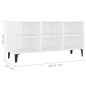 TV-Schrank mit Metallbeinen Hochglanz-Weiß 103,5x30x50 cm TV-Schrank mit Metallbeinen Hochglanz-Weiß 103,5x30x50 cm