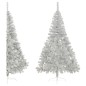 Künstlicher Halb-Weihnachtsbaum mit Ständer Silbern 210 cm PVC Künstlicher Halb-Weihnachtsbaum mit Ständer Silbern 210 cm PVC