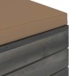 Garten-Paletten-Hocker mit Taupe Sitzkissen Kiefernholz Garten-Paletten-Hocker mit Taupe Sitzkissen Kiefernholz