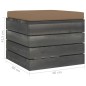 Garten-Paletten-Hocker mit Taupe Sitzkissen Kiefernholz Garten-Paletten-Hocker mit Taupe Sitzkissen Kiefernholz