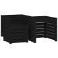 3-tlg. Gartenbox-Set Schwarz Massivholz Kiefer 3-tlg. Gartenbox-Set Schwarz Massivholz Kiefer