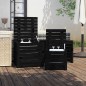 3-tlg. Gartenbox-Set Schwarz Massivholz Kiefer 3-tlg. Gartenbox-Set Schwarz Massivholz Kiefer