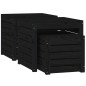 3-tlg. Gartenbox-Set Schwarz Massivholz Kiefer 3-tlg. Gartenbox-Set Schwarz Massivholz Kiefer