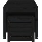 3-tlg. Gartenbox-Set Schwarz Massivholz Kiefer 3-tlg. Gartenbox-Set Schwarz Massivholz Kiefer
