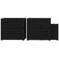 3-tlg. Gartenbox-Set Schwarz Massivholz Kiefer 3-tlg. Gartenbox-Set Schwarz Massivholz Kiefer
